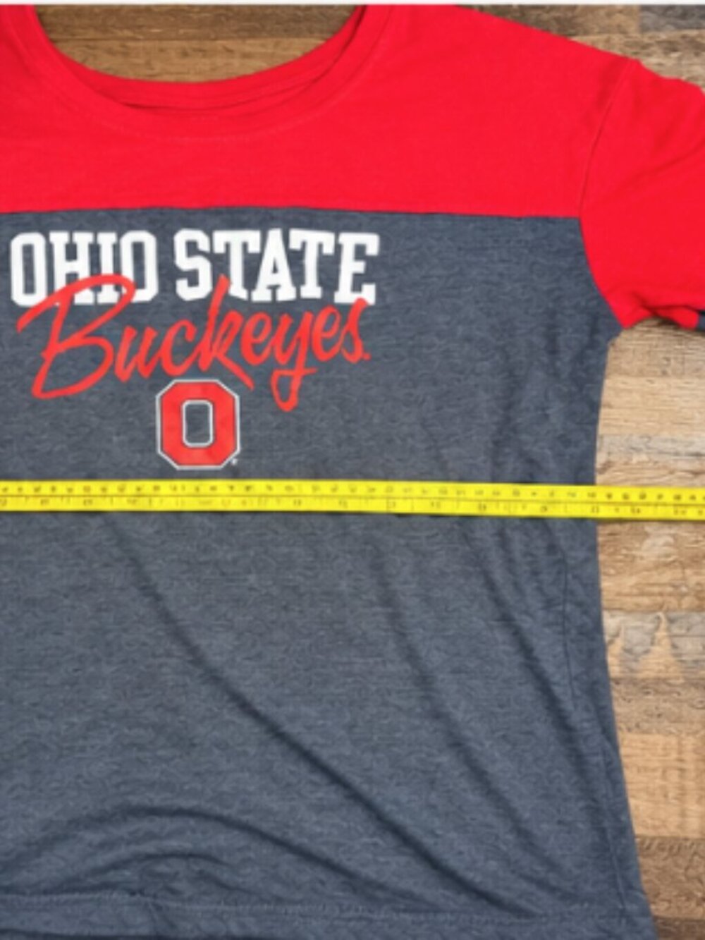 Ohio State Buckeyes Women's Large Red Gray Graphic T-Shirt - Picture 3 of 7